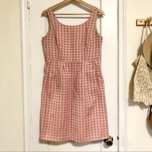 Michael Kors tan/pink textured sleeveless dress 10
